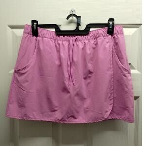 Reel Legends Women's Size Large Pink Pull-On Elastic Waist Athleisure Skort
